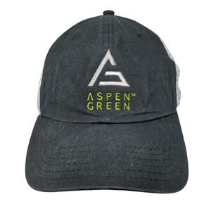 Aspen Green Strapback Trucker Hat Greenish-Black One Size Adjustable Mesh Back